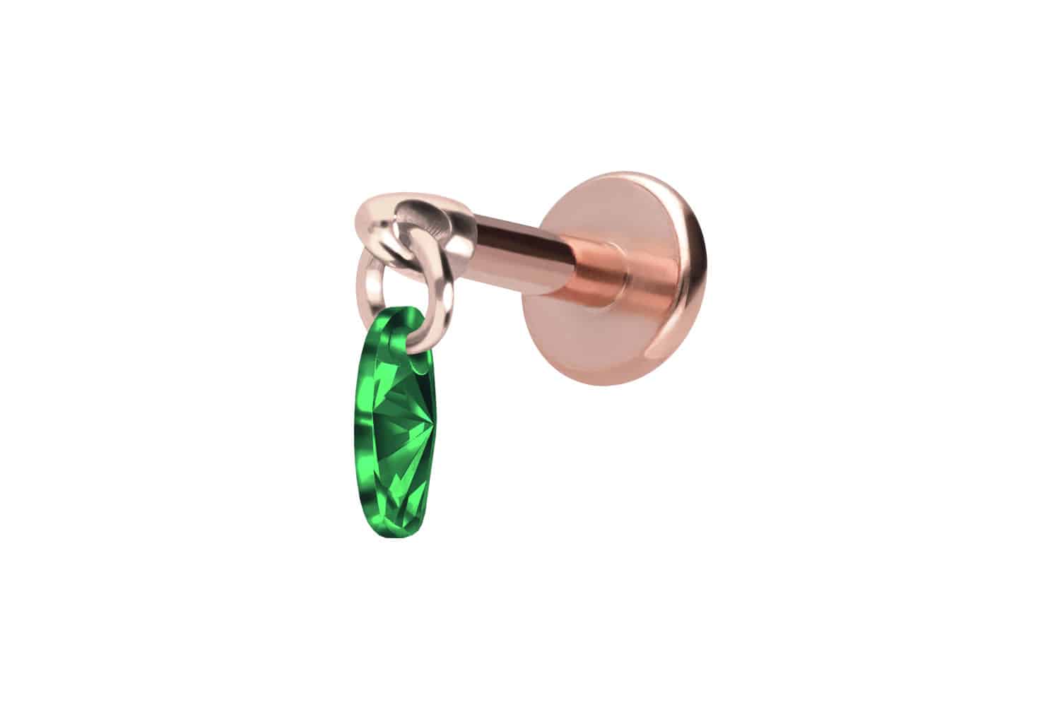 Titan Labret Piercing mit Innengewinde KRISTALLOVAL